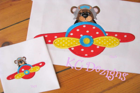 Aviator Bear 01 Applique Design