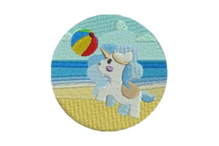 Beach Unicorn Embroidery
