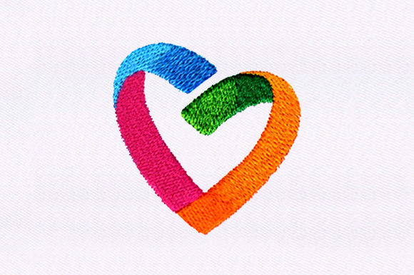 Colorful Heart Embroidery Design
