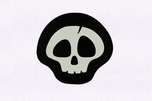Cracked Skull Embroidery Design