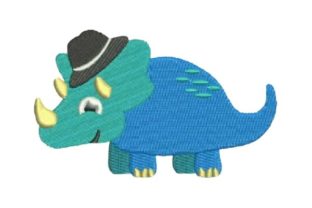 Dinosaur Boy Embroidery Design