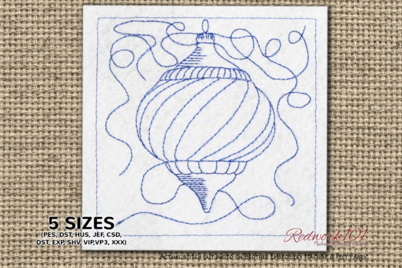 Hanging Christmas Ornaments Redwork