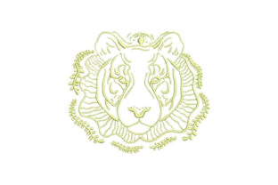 Linework Tiger: A Bold Embroidery Design