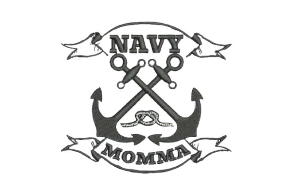 Navy Momma Embroidery Design