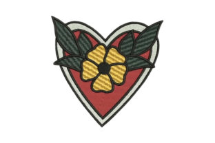 Sailor Tattoo Heart Embroidery Design